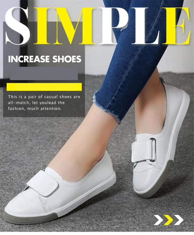 Korean Comfortable Leather White Women's Shoes Soft Bottom Non-slip Loafers Shoes Woman Black 2020 New Shallow Lady  Flat Shoes  (18)