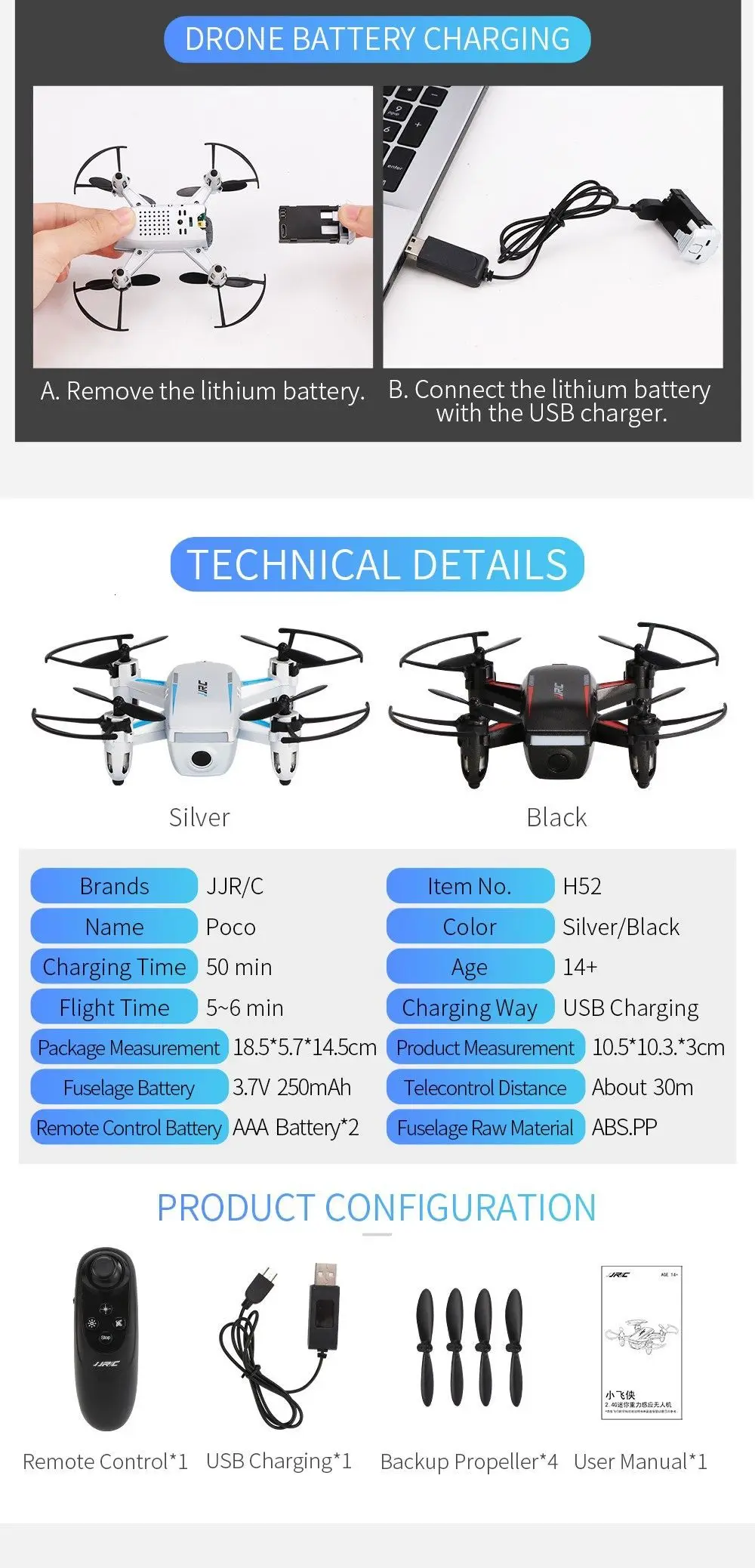 JJRC H52 2,4G 4CH режим удержания высоты RC Квадрокоптер датчик гравитации HD камера складной мини Дрон Широкий Ангел вертолет