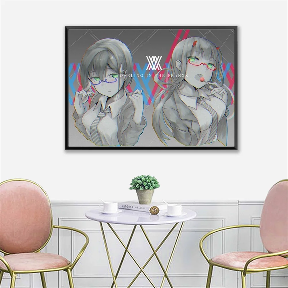 Darling в Franxx сексуальные аниме фигурки Печать на холсте Современные плакаты с живописью настенные картины для Гостиная украшения