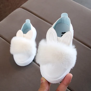 

AA Soft Sole Newborn Baby Girl Pre-Walker White Pram Shoes Trainers Cartoon Crib Shoes