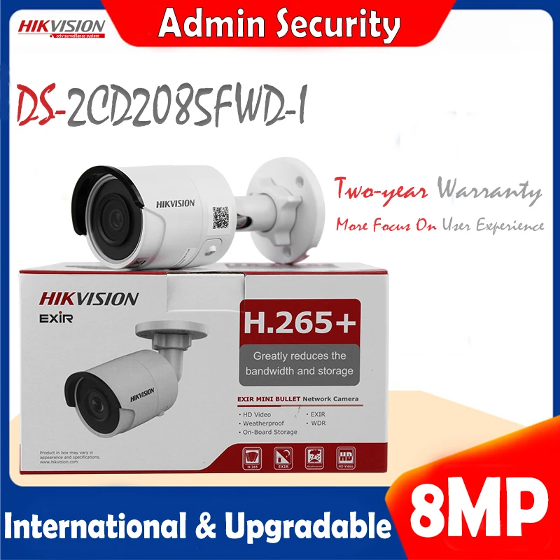 Hikvision DS-2CD2085FWD-I английская версия Защищенный Корпус 8MP CCTV камера пуля ИК; poe-питание безопасности HD мини белый открытый H.265 веб-камера