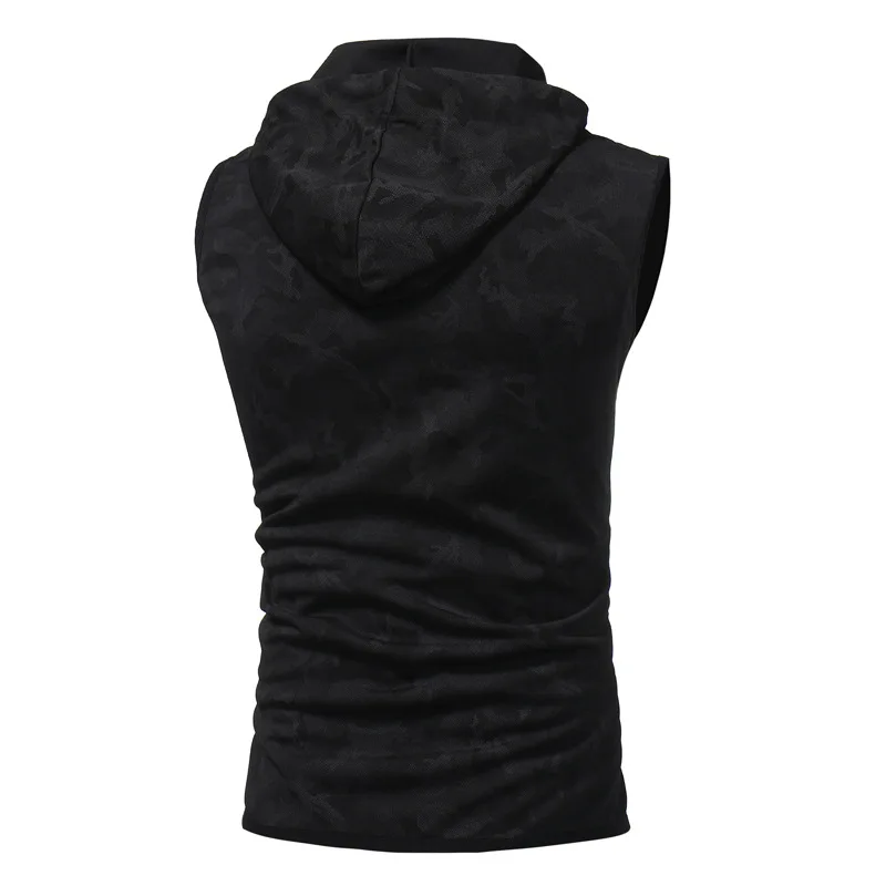 Стиль Западный стиль мужской с капюшоном Приталенный жилет пальто спортивный УНИВЕРСАЛЬНЫЙ ЖИЛЕТ