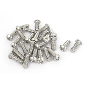 

1/4 Inch-20x3/4 Inch Hex Socket Button Head Bolts Screws 25pcs