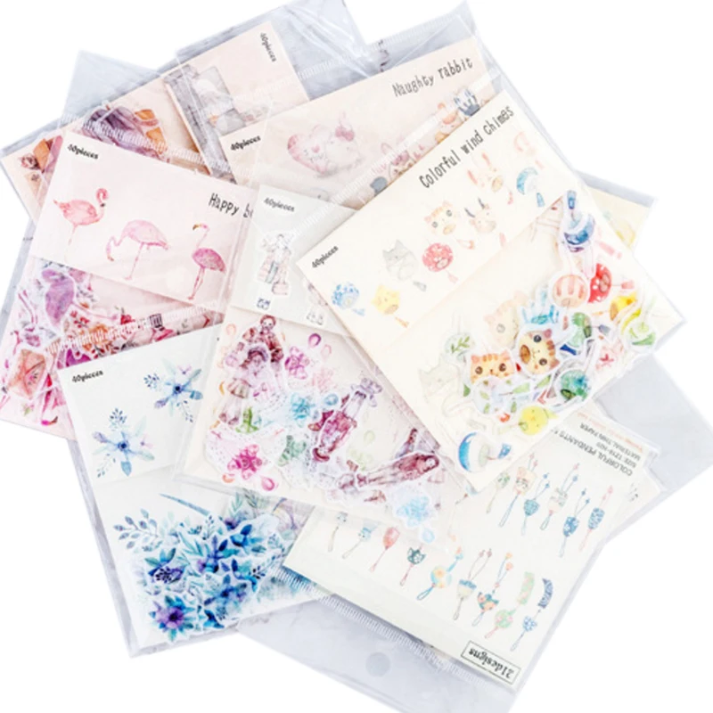 

40pcs/pack Romantic Small Special Oil Sticker Package Creative Sticker Ten Selections Scrapbooking Label Stickers