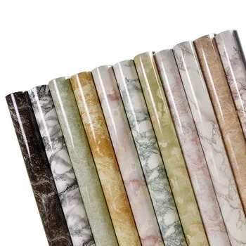 

PVC Waterproof Marble Wallpaper Self Adhesive Wood Grain Vinyl Contact Paper Living Room Desktop Wardrobe Home Decorative Film