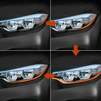 

2020 Hot Universal 12V 2PCS RGB 60CM LED Car DRL Daytime Running Turn Signal Light Strip Flexible Tube For Android / IOS Phones