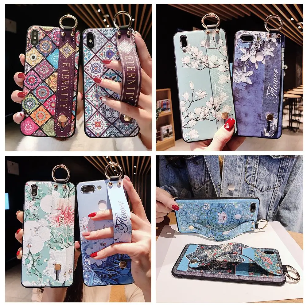 Мягкий чехол из ТПУ с ремешком на запястье для телефона Samsung GALAXY S10 S9 S8 Plus Note 8 9
