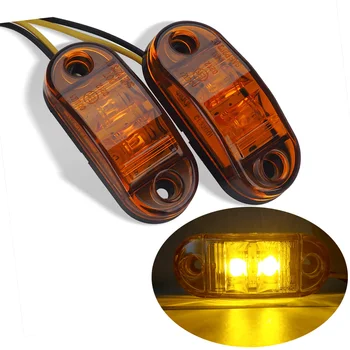 

2pcs Yellow White Red Car Side Marker Light 12V 24V LED Rear Tail Warning For Trailer Truck Lorry Clearance Light Car Styling