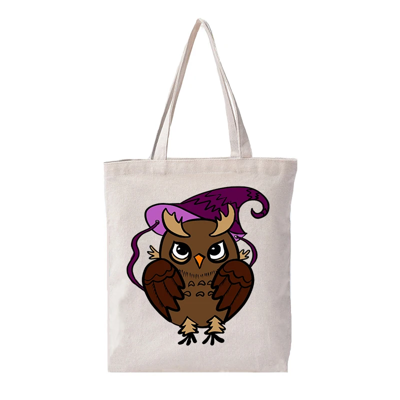 

High-Quality Women Men Handbags Print Pattern Canvas Tote Reusable Cotton Grocery Shopping Bag Eco Foldable Shoulder Bag