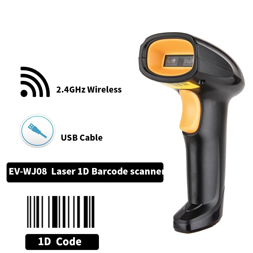 EVAWGIB EV-WJ08 Wireless 1D Barcode scanner EV-B208 Bluetooth 2D Barcode scanner QR Bar Code Reader PDF417 for IOS Android IPAD small car inspection equipment Code Readers & Scanning Tools