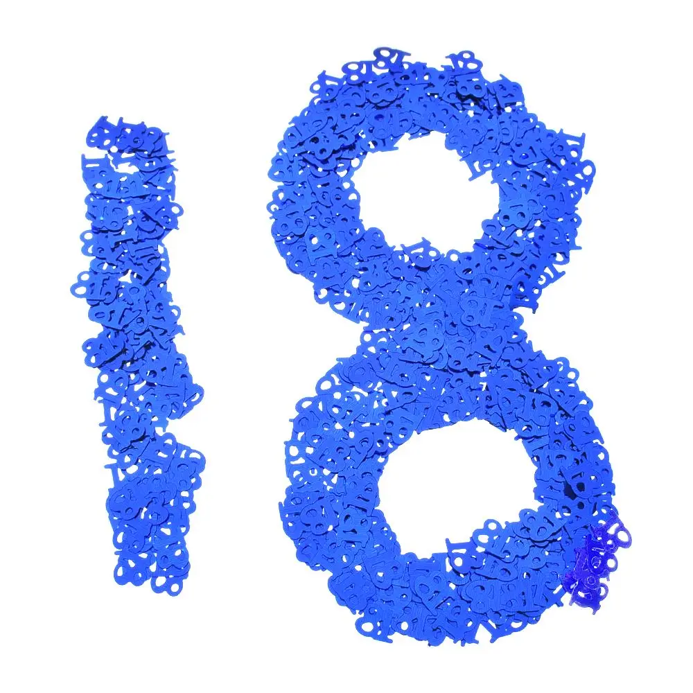 18th Year Old Happy Birthday Party Decorations Table Scatters Foil Number Digital 18 Colorful Sprinkle Confetti party confetti - Цвет: royal blue