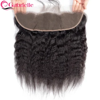 

Gabrielle Lace Frontal Closure Kinky Straight Brazilian Human Hair 13x4 Frontal Free Part Swiss Lace Natural Color Remy Hair