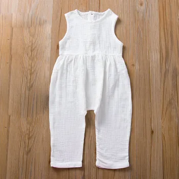 

Amya Baby Kids Jumpsuit Sleeveless Solid Color Summer Girls Leggings Princess Children Clothing Little Girls Jumpsuits