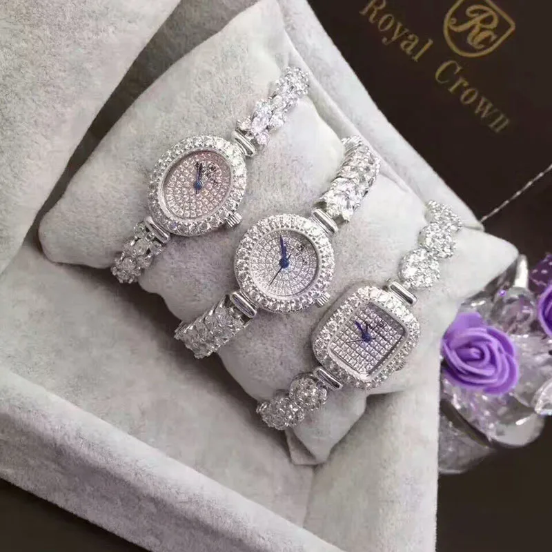 Women's Watches Female Quartz Wristwatch Ladies Jewelry Fashion For Girls Gift Waterproof Zircon Round Square Oval Blue Pointer