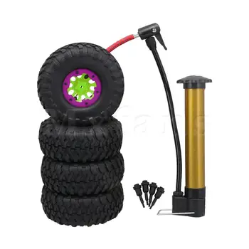 

Mxfans 4 x RC1:10 Rubber Tires + 10-Hole Green Wheel Rim + Purple Aolly Clip