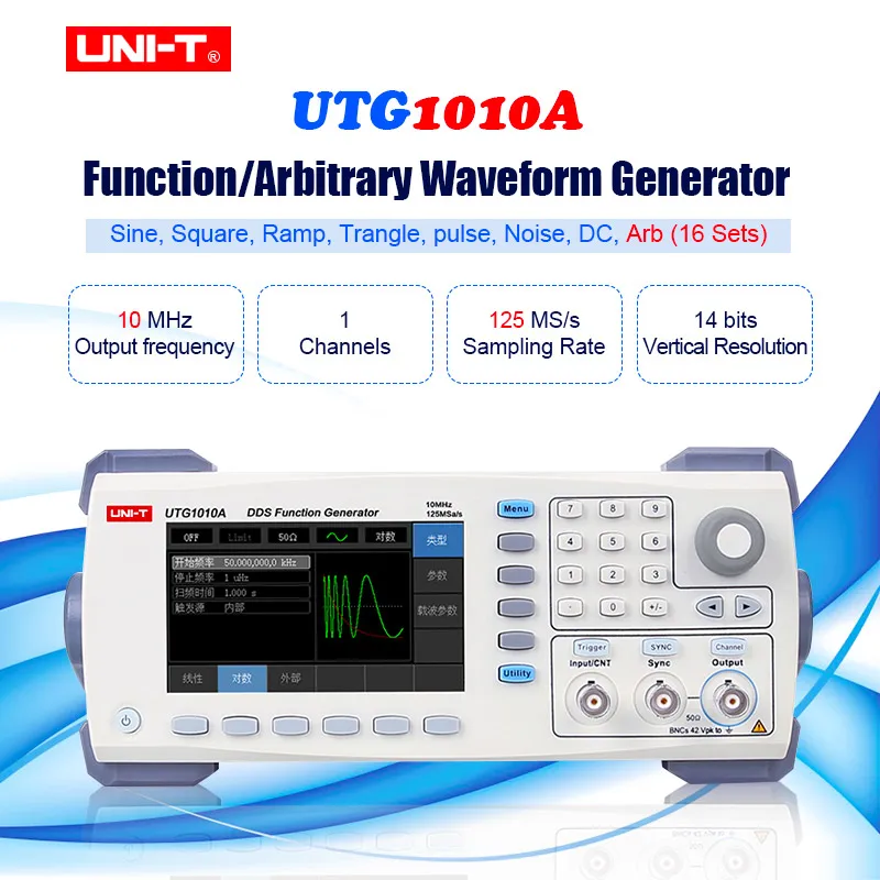 

UNI-T UTG1010A Original Function/Arbitrary Waveform Generator/Single Channel/10MHz Channel Bandwidth/125MS/s Sample Rate