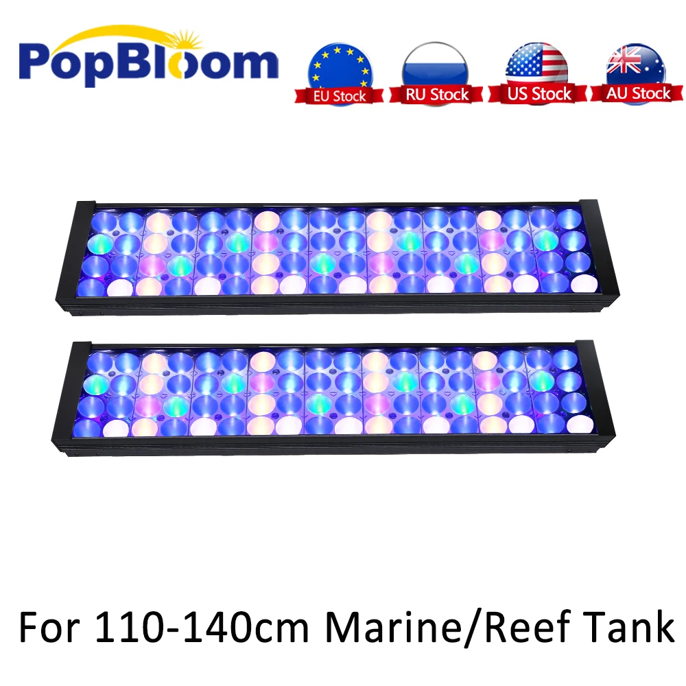 PopBloom 2 шт. светодиодное освещение для аквариума Led морской аквариум полный спектр