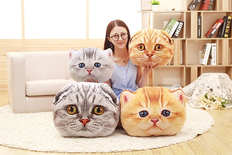 Simanfei Cat Pillow Plush Toys Dolls Stuffed Animals Kids Gift Travel Throw Pillow For Chairs Car Decorative Cushion Dakimakura