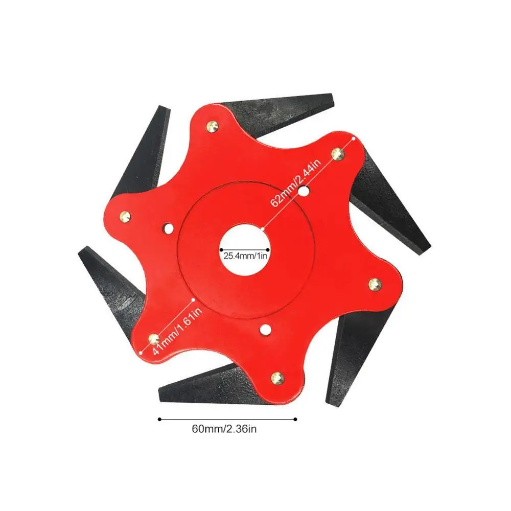 6 стальных лезвий триммерная головка из марганцевой стали садовая газонокосилка резак кусторез Газонокосилка аксессуары садовые части инструменты - Цвет: Red