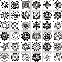 Пересечение границы 36-мандала вспомогательный окрашенный шаблон Мандала камень цветной рисунок Творческий Мандала шаблон