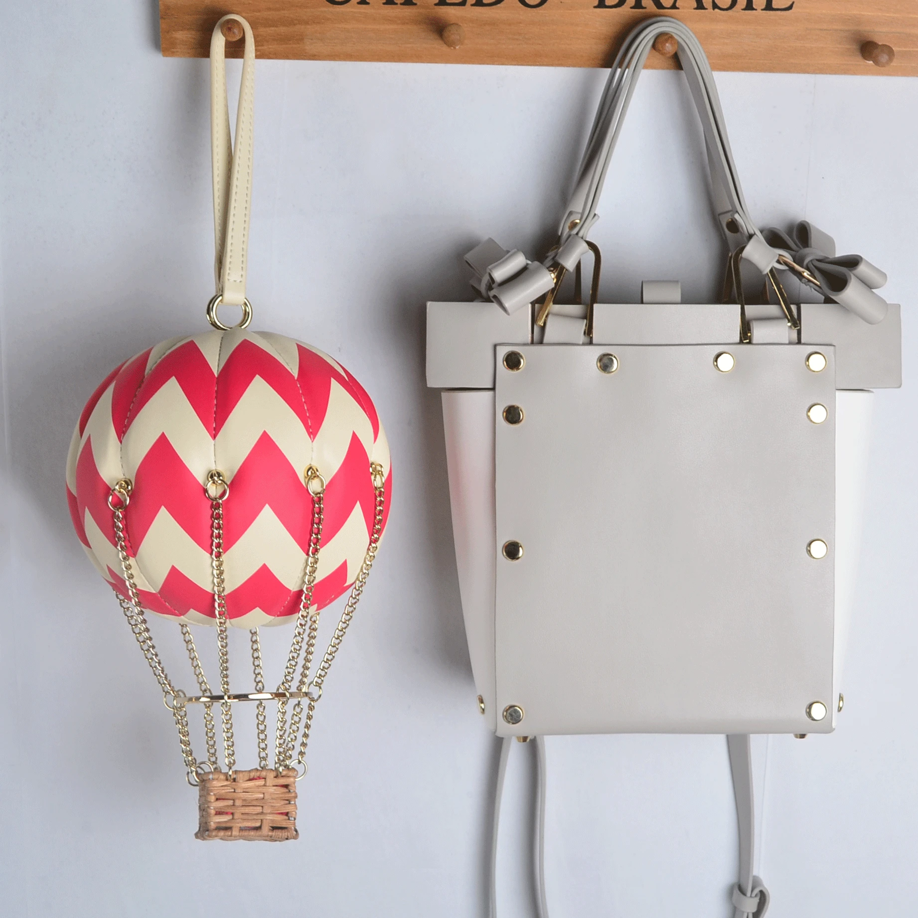 Custom Watercolor Hot Air Balloons Burlap Gift Bag (Personalized) |  YouCustomizeIt