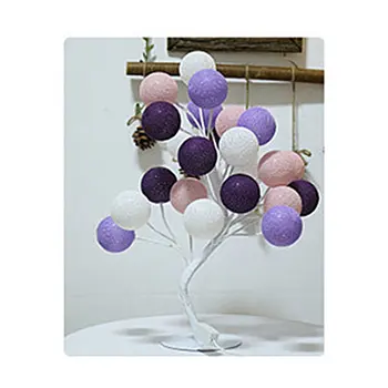 

ICOCO 24 LEDs 45cm Romantic Cotton Ball Tree Table Light Desk Lamp for Birthday Christmas Holiday Wedding Party Decor Drop Ship