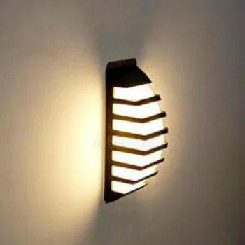 

8W LED Outdoor Wall Lamp Modern Minimalist Lamp Wall-Mounted 85-265V Half-Bar Outdoor Waterproof Wall Lamp Home Corridor WJ912