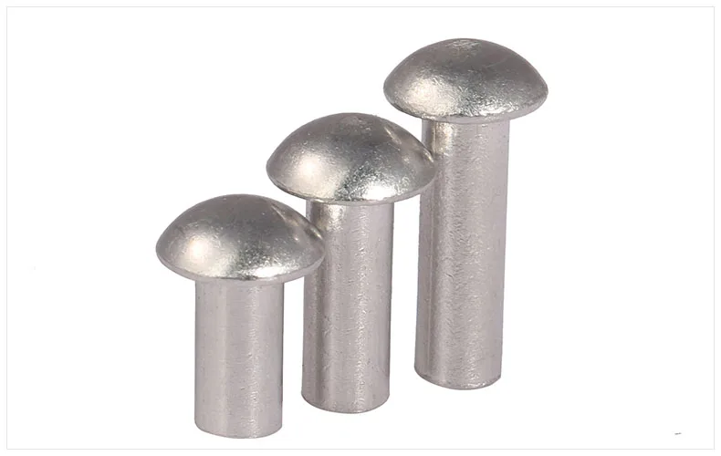 GB867 [M2-M8] Aluminum Solid Round Head Rivet Alloy Self-plugging Rivet Semi-round Head Aluminum Rivet Solid Rivet