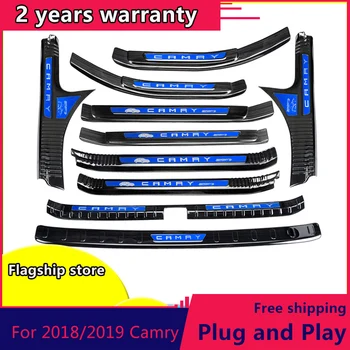 

For Toyota Camry 2018-2020 Car Door Sill Trim Scuff Plate Welcome Pedal Protector Cover stainless steel enterance Guard