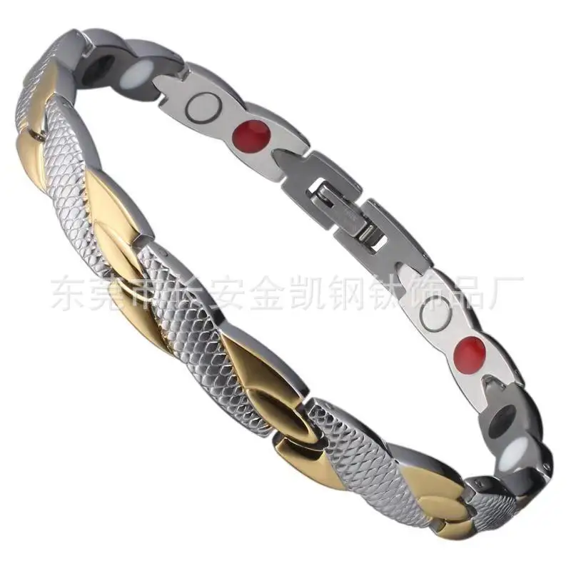 

Stainless Steel Magnet Bracelets Snakeskin Four-in-One Magnetic Titanium Steel Bracelets
