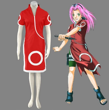 

JP Anime adult Halloween costumes Cosplay Naruto Haruno Sakura sexy Cosplay Costume Cheongsam Clothing Set
