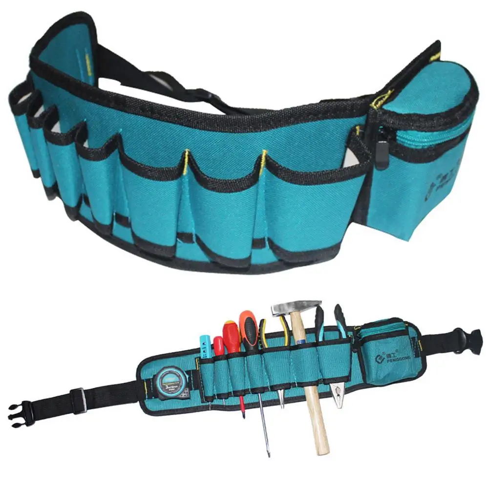 

Multi-pockets Waist Tool Bag Electrician Adjustable Hardware Storage Belt Carrying Storage Bag Hand Repair Tool Bags Toolkit