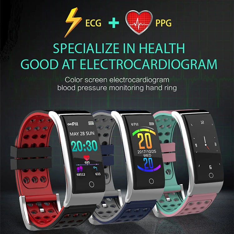 ESEED E08 ECG PPG Smart Bracelet Fitness tracker Heart Rate Monitor Blood Pressure smart band for xiao mi band 4 honor band 5