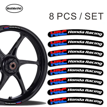 

HotMeiNi 13cm x 1.7cm 8x for HRC Honda Racing Rim Stickers Wheel Stripes Set Car Motorbike Motorcycle Decal Flat Glue Sticker