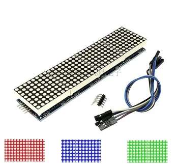

10PCS MAX7219 4-in-1 display dot matrix microcontroller module with 5P line 4 in 1 dot matrix 8*8 red/green/blue 5V voltage