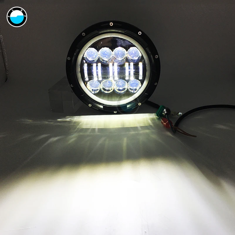 7-дюймовый 60 W DOT SAE E9 мотоцикл фары с углом глаза светодиодные фары 7 дюймов корпус лопасти отделка кольцо