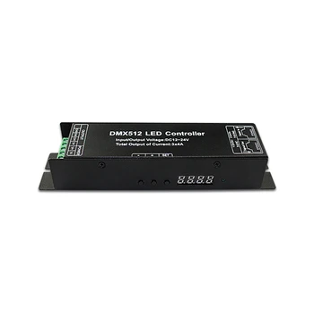

DMX512 Decoder RGB LED Controller with Display Screen DC 12V 24V 12A DMX to PWM Converter for Project Stage RGB LED Strip Lights