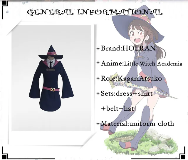 Anime Little Witch Academia halloween girls school uniform dress outfit  cosplay costume Cloak Hat Robe Outfit - AliExpress