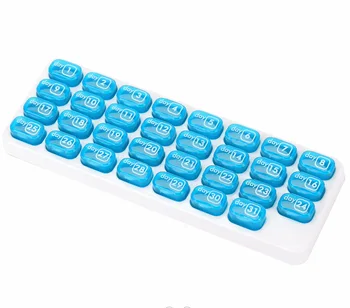 

31-Day Pill Storage Organizer Container Monthly Medication Medicine Dispenser Case Travelling Pill Case Pill Box Splitters