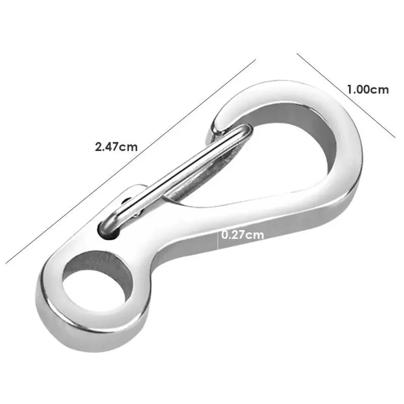 10pcs Stainless steel SF mini shackle car key ring key ring key ring Carabiner Keychain Mountaineering Spring Survival Equipment