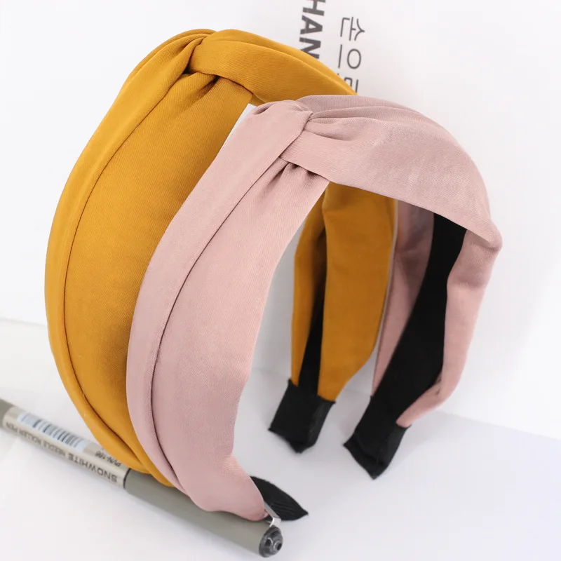South Korea Hair Bands Large Rims Fabric Headband Simple Versatile Cross Knot Was a Small Face Headband CHIC Hair Accessories Wo
