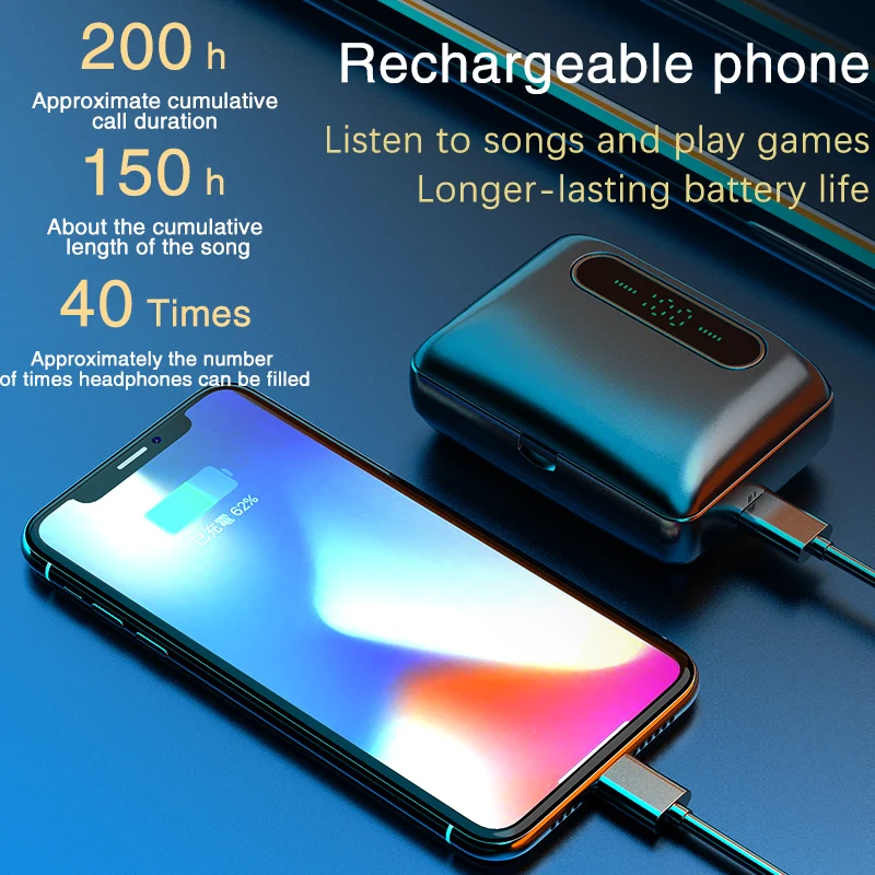 IWALK TWS HIFI Earphones IPX5 Waterproof Wireless Bluetooth 5 0 Earphone LCD Display 2200mAh Charging box for Iphone Android