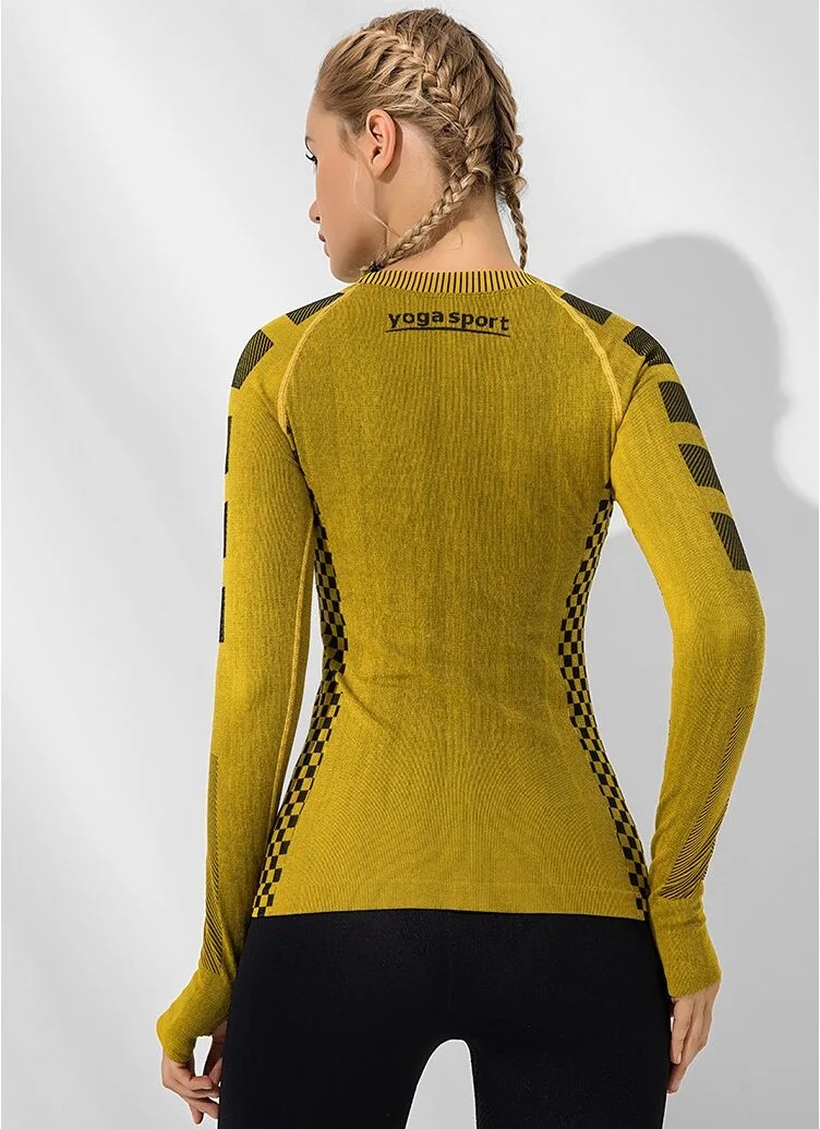 Slim Fit Yoga Top Elastic Sports Fitness Jersey Women Running T-shirt Yoga Shirts Sportswear Workout T-shirts Female Clothes