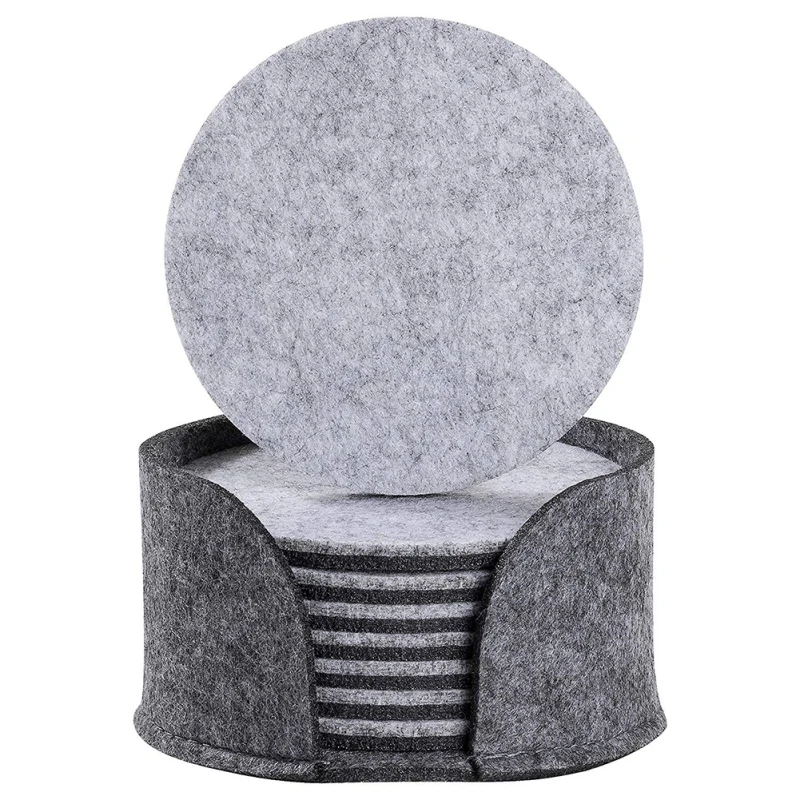 Полезный 8 шт войлочный набор подставок под напитки с держателем Декоративные подставки для напитков настольные подставки для напитков впитывающие