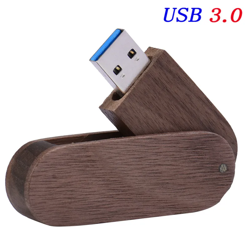 walnut wood JASTER USB 3,0 логотип на заказ вращающийся деревянный usb+ коробка USB флэш-накопитель 4 Гб 16 г 32 Гб 64 г карта памяти для фотосъемки свадьбы - Цвет: walnut wood