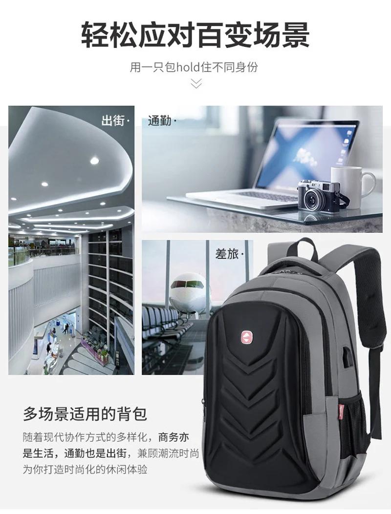 Новая мужская умная сумка, рюкзак с USB зарядным портом, большая деловая сумка для ноутбука