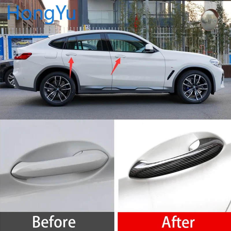 For BMW x4 x4M G02 M40d 30i xDrive 25i xDrive25i xDrive30i 2019 2020 Carbon Fiber Auto Door Handle Knob Exterior Trim Covers | Автомобили