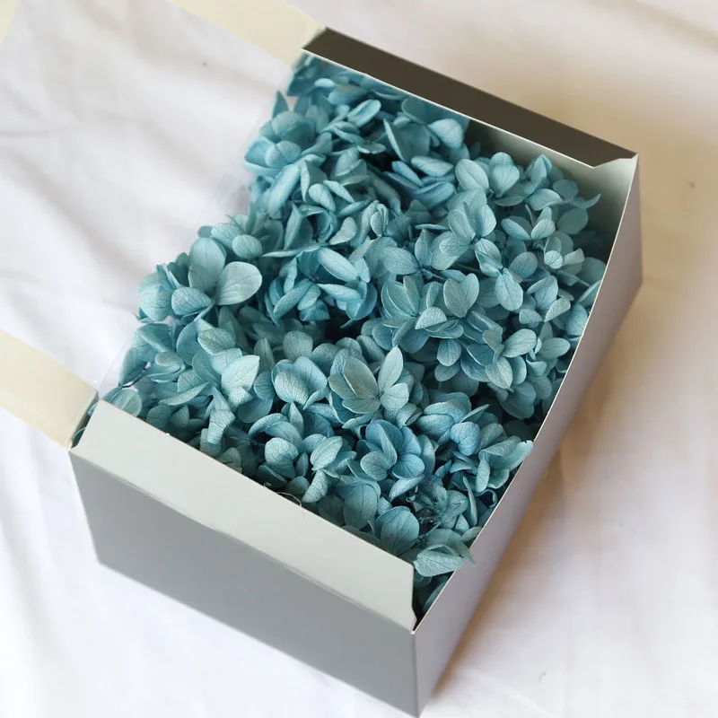 20g High Quality Natural Fresh Preserved Flowers Dried Mid-wood Hydrangea Flower Head For DIY Real Eternal Life Flowers Material - Цвет: cyan blue