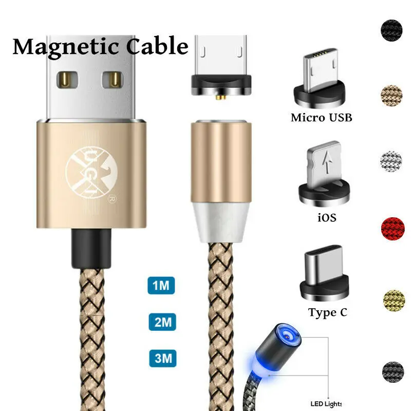1/2M Магнитный кабель IOS микро Тип usb C разъем для iPhone X 7 6 5 быстро Зарядное