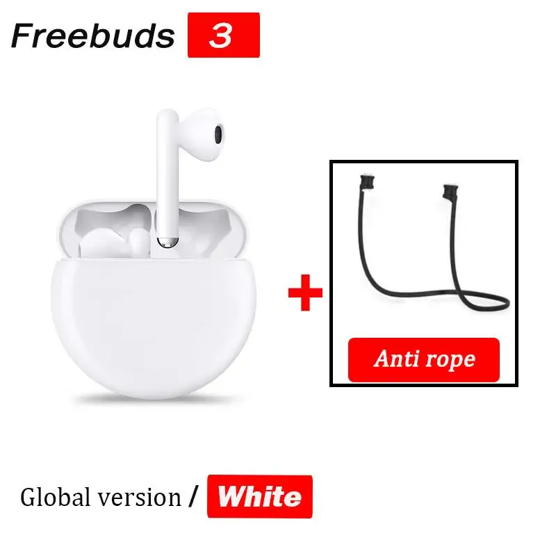 Беспроводные наушники huawei Freebuds 3 TWS, Bluetooth наушники с активным шумоподавлением, Bluetooth 5,1, управление нажатием, 20 часов работы - Цвет: White GL n rope